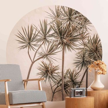 Papier peint rond autocollant - Sun-Kissed Palm Trees