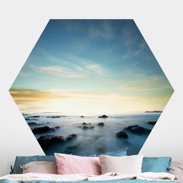 Papier peint hexagonal autocollant avec dessins - Sunset Over The Ocean