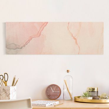 Tableau sur toile naturel - Play Of Colours Pastel Cotton Candy - Panorama 3:1