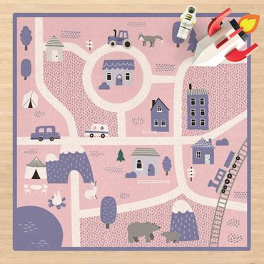 Tapis en liège - Playoom Mat Village - Off To The Countryside - Carré 1:1