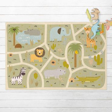 Tapis en liège - Playoom Mat Safari - So Many Different Animals - Format paysage 3:2