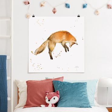 Poster reproduction - Leaping Fox