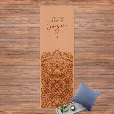 Tapis de yoga - Text All You Need Is Yoga Orange