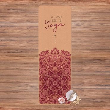 Tapis de yoga - Text All You Need Is Yoga Red