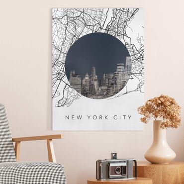 Tableau sur toile - Map Collage New York City