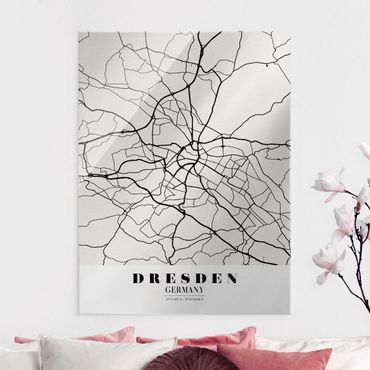 Tableau en verre - Dresden City Map - Classical