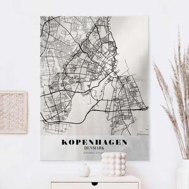 Tableau en verre - Copenhagen City Map - Classic