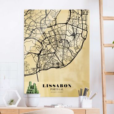 Tableau en verre - Lisbon City Map - Classic