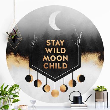 Papier peint rond autocollant - Stay Wild Moon Child