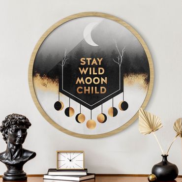 Tableau rond encadré - Stay Wild Moon Child