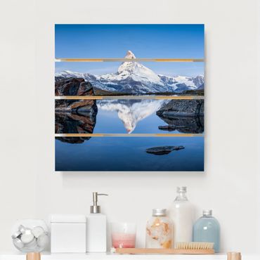 Impression sur bois - Stellisee Lake In Front Of The Matterhorn