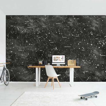 Papier peint - Map Of Constellations Blackboard Look