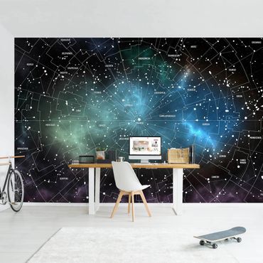 Papier peint - Stellar Constellation Map Galactic Nebula