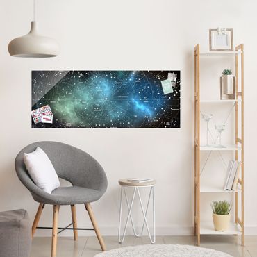 Tableau en verre - Stellar Constellation Map Galactic Nebula
