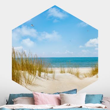 Papier peint hexagonal autocollant avec dessins - Beach On The North Sea
