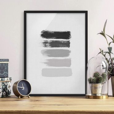 Framed poster - Stripes in Black And Grey