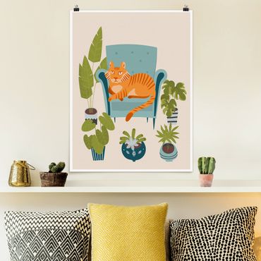 Poster - Domestic Mini Tiger Illustration