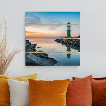 Impression sur bois - Sunset at the Lighthouse