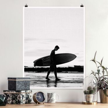 Poster reproduction - Shadow Surfer Boy In Profile
