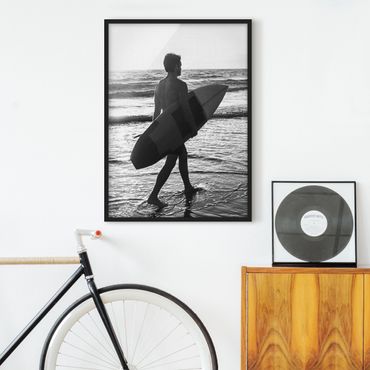 Poster encadré - Surfer Boy At Sunset