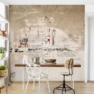 Papier peint - Old Concrete Wall With Bertolt Brecht Verses