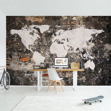 Papier peint - Old Wall World Map