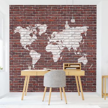 Papier peint - Brick World Map