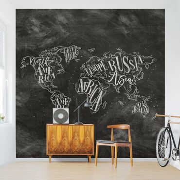 Papier peint - Chalk World Map