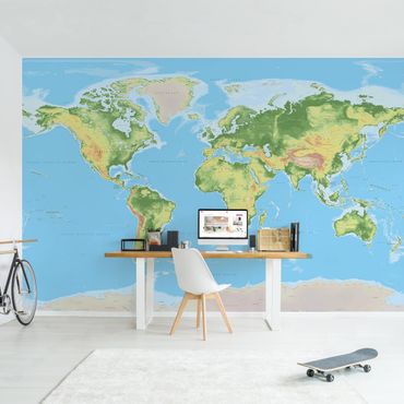 Papier peint - Physical World Map