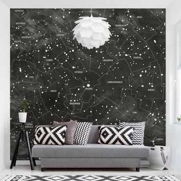 Papier peint - Map Of Constellations Blackboard Look
