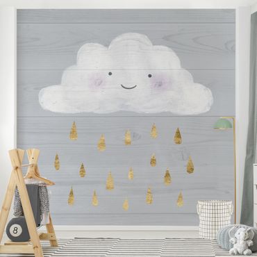 Papier peint - Cloud With Golden Raindrops