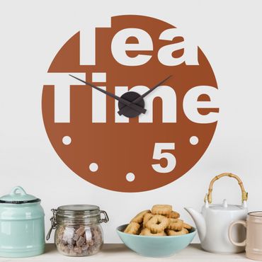 Sticker mural horloge - Tea Time