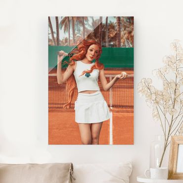 Tableau en verre - Tennis Venus - Format portrait