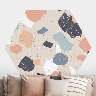 Papier peint panoramique hexagonal autocollant - Terrazzo Pattern