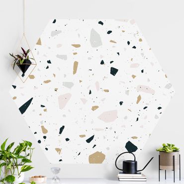 Papier peint panoramique hexagonal autocollant - Terrazzo Pattern San Remo