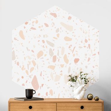 Papier peint panoramique hexagonal autocollant - Terrazzo Pattern Venezia