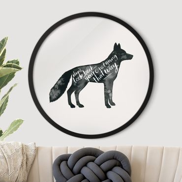 Tableau rond encadré - Animals With Wisdom - Fox