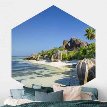 Papier peint hexagonal autocollant avec dessins - Dream Beach Seychelles