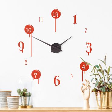 Sticker mural horloge - Drops clock
