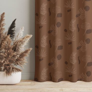 rideau - Tropical Leaf Pattern - Fawn Brown