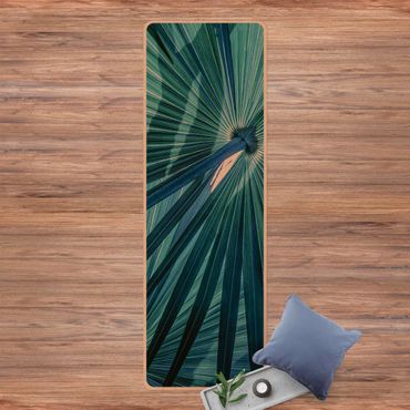 Tapis de yoga - Tropical Plants Palm Leaf In Turquoise