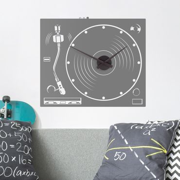 Sticker mural horloge - Turntable