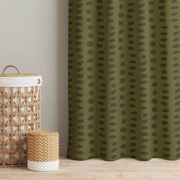 rideau - Unequal Dots Pattern - Olive Green