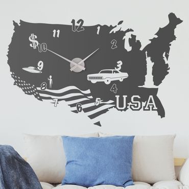 Sticker mural horloge - United States