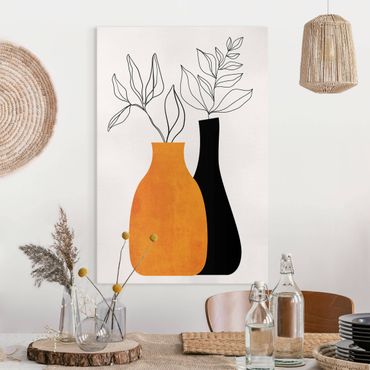 Impression sur toile - Vases With Illustrated Branches