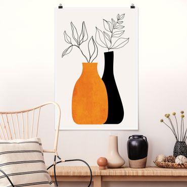 Poster reproduction - Vases With Illustrated Branches - 2:3