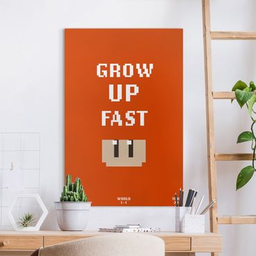 Tableau sur toile - Video Game Grow Up Fast In Red
