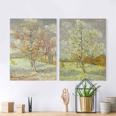 Impression sur toile - Vincent van Gogh - Flowering Peach Trees In The Garden