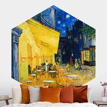 Papier peint hexagonal autocollant avec dessins - Vincent Van Gogh - Cafe Terrace In Arles