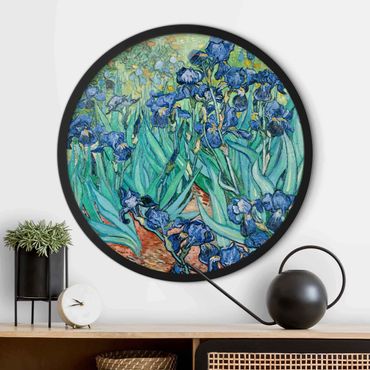 Tableau rond encadré - Vincent Van Gogh - Iris